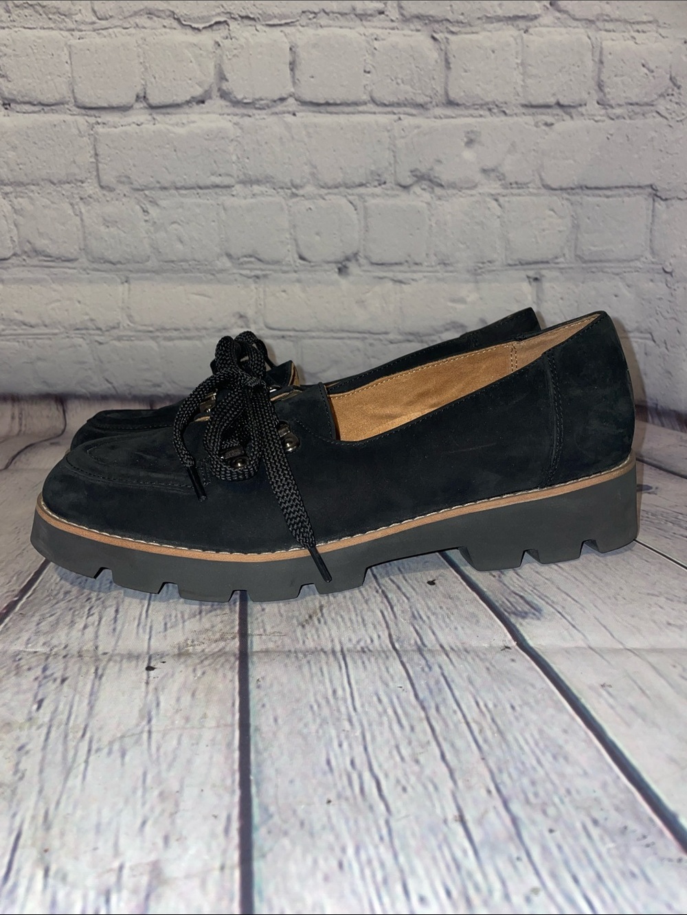 Vionic Black Lace-Up Chunky Loafers • Sz 7 - Picture 4 of 10